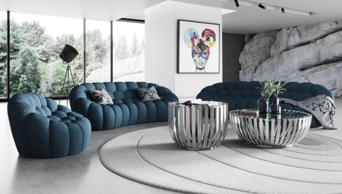 Divani Casa Yolonda - Modern Curved Dark Teal Fabric Sofa Set with regard to Exploring the versatility of light grey upholstery in modern furniture collections