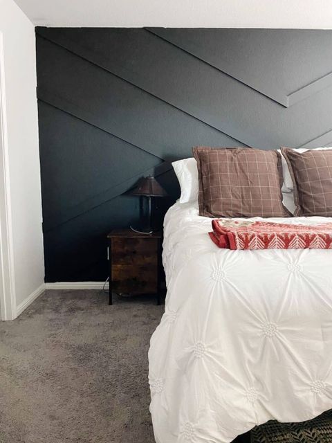 Diy Black Geometric Accent Wall Love Renovations in DIY Bedroom Accent Wall Secrets Professionals Use (That Beginners Miss)