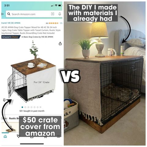 Diy Crate Cover In 2025 | Dog Room Decor, Diy Dog Bed, Dog Kennel Furniture throughout DIY Dog Crate Slipcover Using Old Blankets and Fabric
