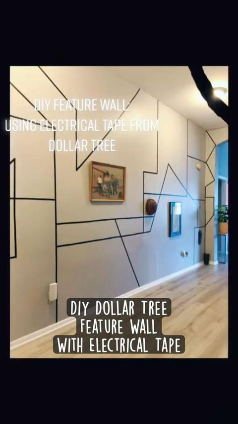 Diy Dollar Tree Feature Wall With Electrical Tape, Diy Decor, Dollar ... regarding Creative DIY Accent Wall Projects You Can Complete on a Budget
