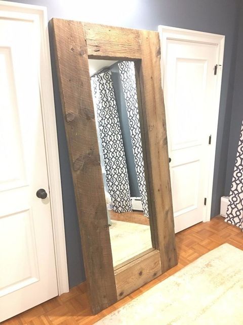 Diy Giant Leaning Mirror | Rustic Furniture, Diy Furniture, Furniture inside Diy Leaning Floor Mirror Framed