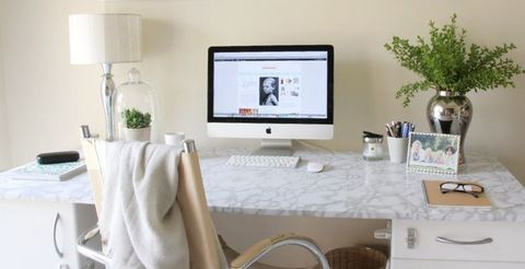 Diy Marble Desk - House Of Hawkes | Easy Diy Room Decor, Easy Room ... pertaining to The Diy Slab Marble Desk Mistake That Cost Me $1,200