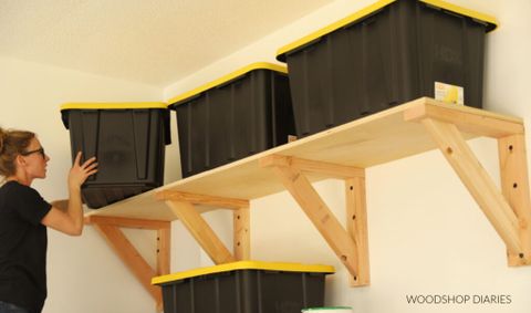 Easy Diy Garage Wall Shelves -- Made With 2X4S And Plywood within Building Custom Wall Shelving That Actually Works for Your Space
