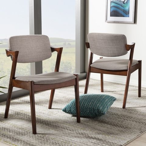 Elegant Mid-Century Modern Dark Walnut Finished Upholstered 2-Piece ... in Authentic mid-century design elements found in Gilroy's upholstered furniture heritage