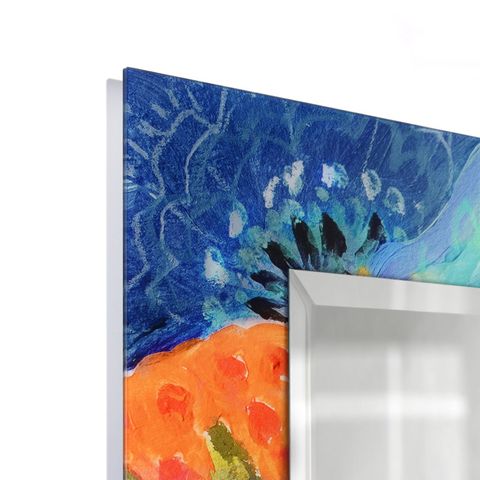 Empire Art Direct "Secret Garden Floral Ii" Reverse Printed Beveled Art ... regarding The Hidden Details in Secret Garden Floral II Reverse Printed Beveled Glass Cabinet and Mirror Set Design