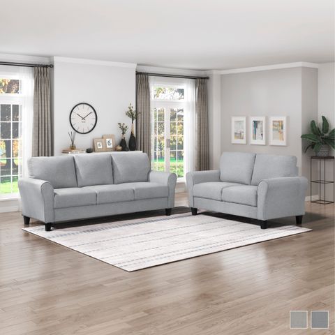 Fabric, 2 Piece Living Room Sets - Bed Bath & Beyond with regard to Gilroy Mid-Century Modern Upholstered 2-Piece Living Room Set
