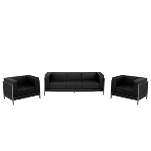 Flash Furniture Hercules Imagination Series Leather Chair And Sofa Set ... with Beyond the Basics: What Makes the Hercules Imagination Black Leather Set Special