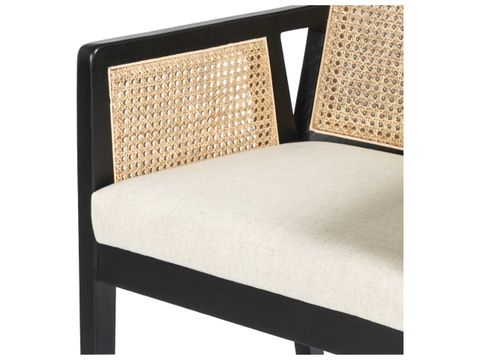 Four Hands Belfast Antonia Upholstered Solid Wood Light Natural Cane ... in Understanding the Artistry Behind Antonia Stool-Brushed Ebony-Savile Flax