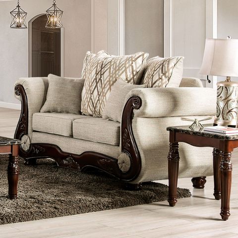 Furniture Of America Giardino Traditional Brown/Walnut Loveseat - Care ... regarding The Artisan Craft Behind Winfrey Traditional Loveseat Excellence