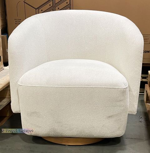 Henredon Bouclé Swivel Chair At Costco! | Frugal Hotspot inside Costco's Office Furniture Game-Changer: Why This Elegant Chair is a WFH Essential