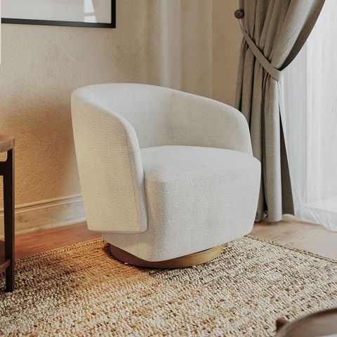 Henredon Murphy Cream Fabric Swivel Chair | Costco Uk with regard to How to Choose the Coziest Elegant Chair That Fits Your Living Space
