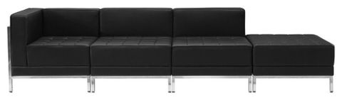 Hercules Imagination Series Black Leather 4 Piece Chair And Ottoman Set ... for Hercules Imagination Series Black Leather Loveseat, Chair And Ottoman Set