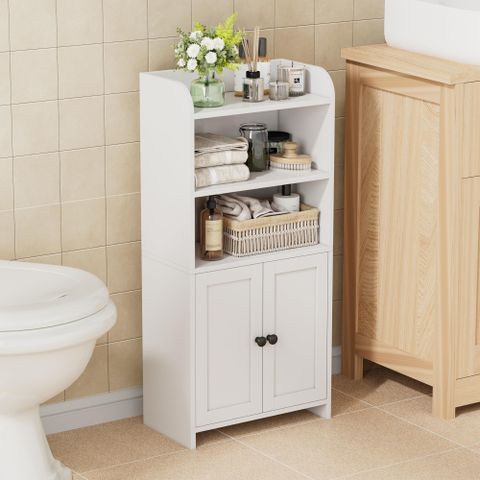 Homhedy Small Bathroom Storage Cabinet, Freestanding Toilet Paper ... in I Tried 12 Bathroom Storage Solutions for Small Spaces and This One Surprised Me (The Hard Way)