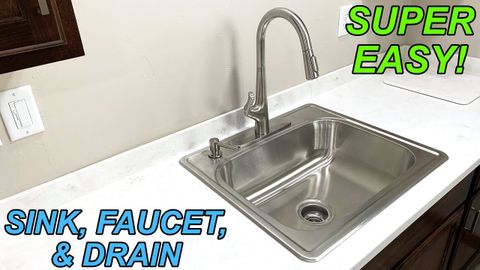 How To Install A New Kitchen Sink, Faucet, And Drain, Diy Plumbing ... with Diy Kitchen Sink Install