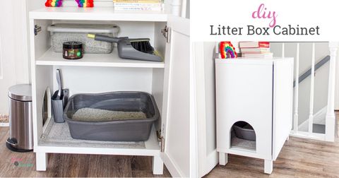 How To Make A Diy Hidden Litter Box From An Ikea Cabinet - Real ... inside Diy Litter Boxes Hidden Bookcase