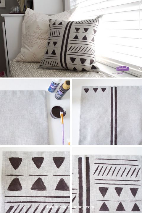How To Make A Diy Mud Cloth Pillow - Two Purple Couches | Mudcloth ... with How to craft beautiful mudcloth fabric using locally available materials