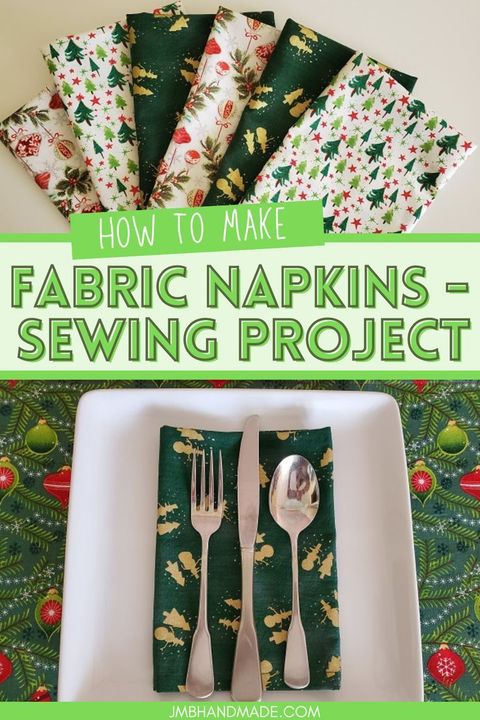How To Sew Fabric Napkins - Diy Sewing Project | Fabric Napkin, Diy ... in Diy Napkins Cloth Sewing