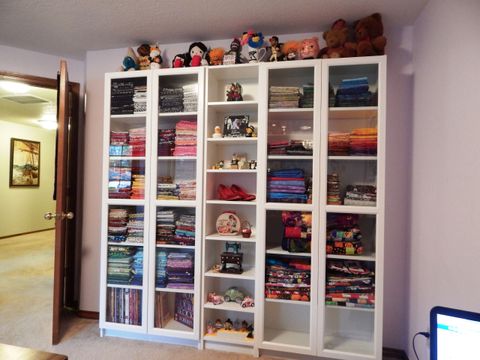 Ikea Is The Best. This Is 3 Billy Shelves, Plus 4 Added Glass Doors. My ... in Maximizing Space and Imagination in the IKEA Billy Creative Studio