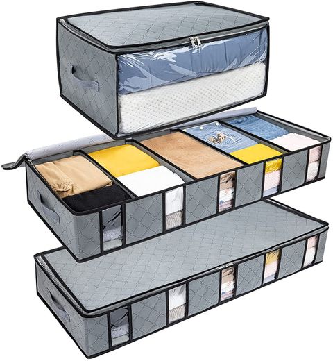 Latitude Run® 3 Piece Fabric Underbed Storage Set | Wayfair within Underbed Storage Sets Bedroom Decluttering