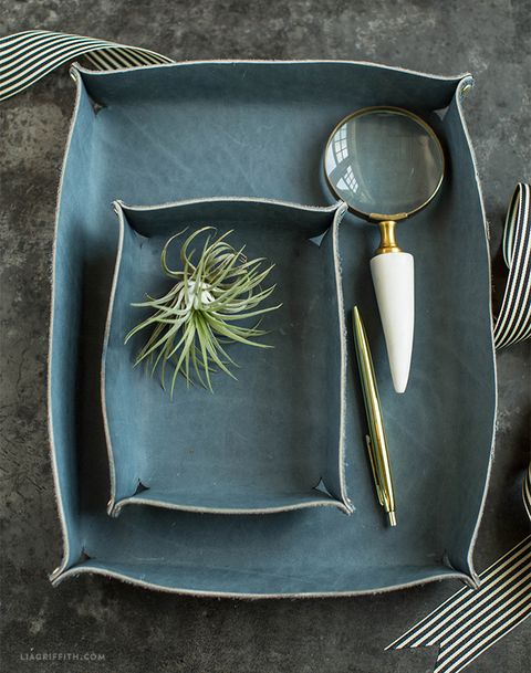 Leather Valet Tray Set Diy Template & Tutorial - Lia Griffith intended for Diy Leather Valet Tray