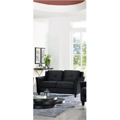 Lifestyle Solutions Cchrfks2M26Bkva Hartford Microfiber Loveseat, Black ... regarding The role of color psychology in selecting black furniture for living room aesthetics