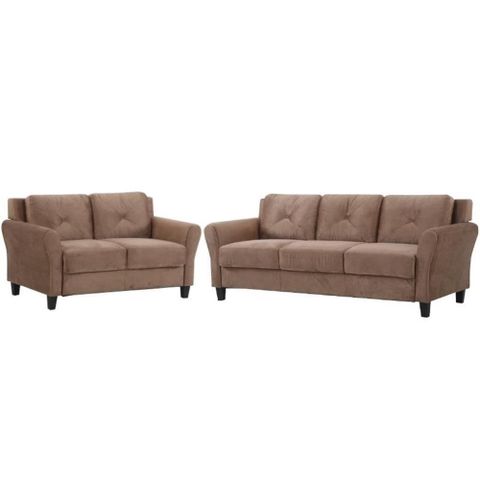 Lifestyle Solutions Transitional 2 Piece Sofa And Loveseat Set In Brown ... with regard to The Art of Balancing Form and Function in Home Furnishings