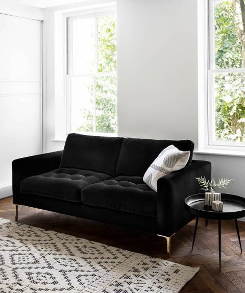Long Living Room Black Sofa in Camille Black's Approach to Creating Functional and Beautiful Living Room Sofas