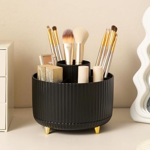 Makeup Brush Holder Organizer,360° Rotating Make Up Organizer Storage,5 ... for Makeup Brush Holders Vanity