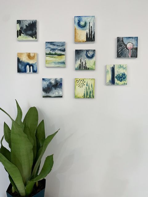Making A Gallery Wall With My Tiny Paintings - Megan Auman intended for Wall Art Layering Secrets Professionals Use (That Beginners Miss)