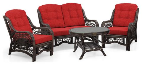 Malibu Rattan Wicker 4-Piece Set, Dark Brown - Tropical - Living Room ... intended for How Rattan Malibu Wicker 4-Piece Set Enhances Indoor and Outdoor Comfort