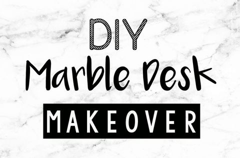 Marble Desk Diy | Quick & Easy Desk Makeover! | Diy Desk, Marble Desk ... throughout Diy Slab Marble Desk
