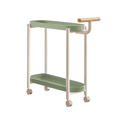 Matoen Portable Cream Rolling Side Table With Wheels - Mobile End Table ... for Matoen Rolling Racks Storage