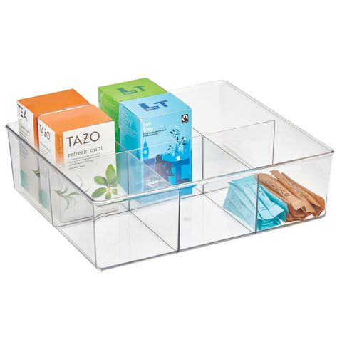 Mdesign Plastic 6 Compartment Kitchen Pantry Drawer Divided Organizer ... throughout Struggling With Walmart Divided Drawer Organizers? Here's What's Actually Wrong