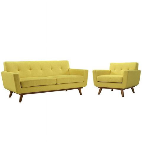 Modway Eei-1346-Sun Engage Armchair And Loveseat Set Of 2 In Sunny ... pertaining to Engage Armchair And Loveseat Set Of 2 By Modway