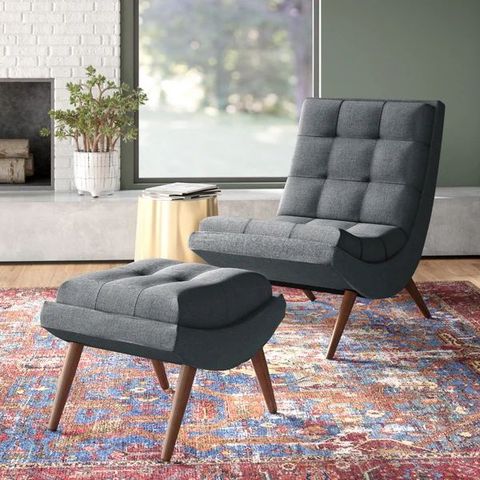 Modway Ramp Mid Century Fabric Lounge Chair Set | Fabric Lounge Chair ... inside Modway Ramp Fabric Lounge Chair, Azure