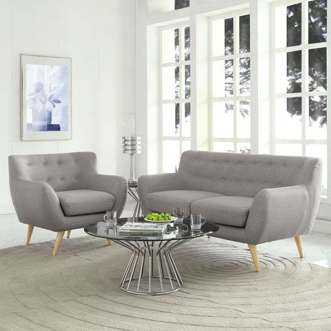 Modway Remark 2 Piece Living Room Set In Light Gray - Walmart.com with regard to The Psychology Behind Choosing Light Gray Living Room Furniture