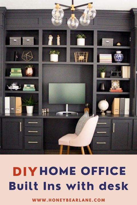 My Gorgeous Diy Office Built Ins Reveal | Office Built Ins, Built In ... regarding Diy Office Built In