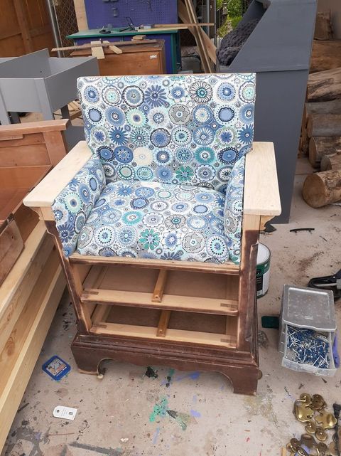 Nightstand Chair Transformation – Quinnfiredesign | Reupholster ... throughout Creative Chair Makeover Ideas That Will Surprise Your Guests