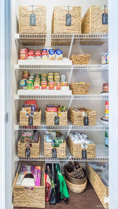 Nine Ideas To Organize A Small Pantry With Wire Shelving | Kelley Nan with regard to Organizing Small Pantry Cabinets
