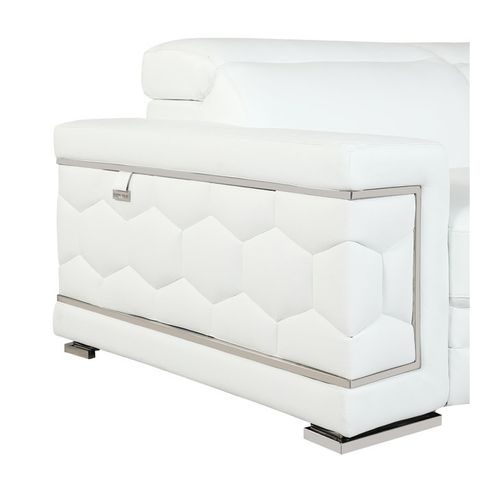 Orren Ellis Aiesrom Luxury Top Grain Italian Leather 2 Piece Living ... regarding Lazio Contemporary Genuine Italian Leather 2-Piece Set White