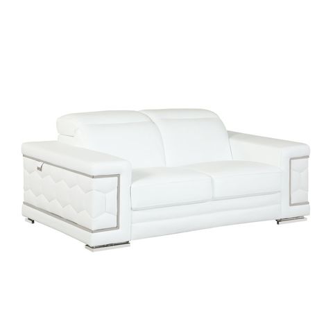 Orren Ellis Aiesrom Luxury Top Grain Italian Leather 2 Piece Living ... with regard to Lazio Contemporary Genuine Italian Leather 2-Piece Set White