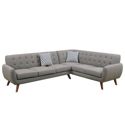 Pemberly Row 2 Piece Fabric Sectional Sofa Set In Gray Color - Walmart.com intended for Pemberly Row 2-Piece Upholstered Fabric Sofa Set