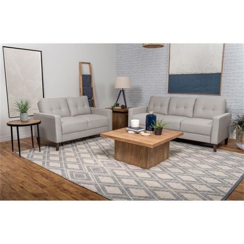 Pemberly Row 2-Piece Upholstered Fabric Sofa Set With Track Arms In ... intended for Pemberly Row 2-Piece Upholstered Fabric Sofa Set