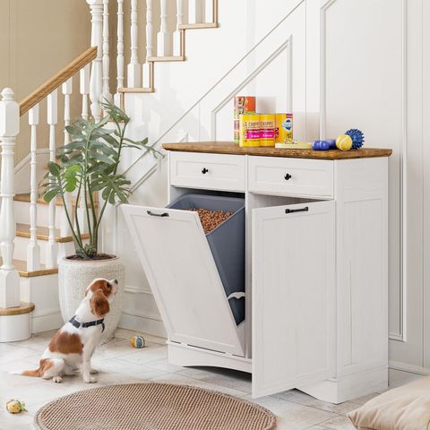 Pet Supplies : Fimello Dual Doors Dog Feeding Station, Tilt-Out Dog ... regarding Pet Friendly Storage Solutions