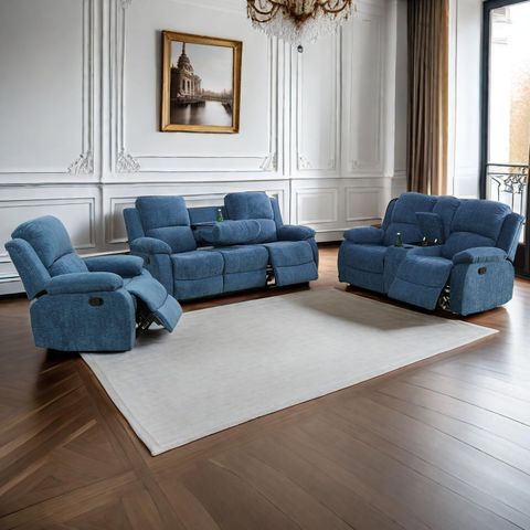 Ponliving Recliner Sofa Set, Fabric Reclining Sofa Set For Living Room ... in The Art of Choosing the Right 3-Piece Sofa Set for Your Home Layout