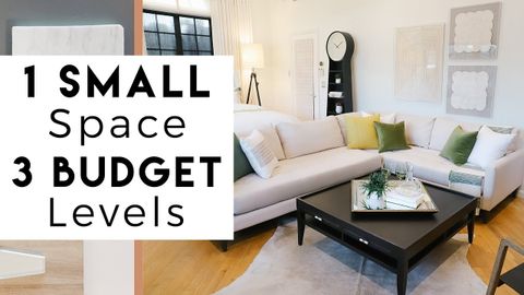 Small Space Design | One Room Makeover On Three Different Budgets ... with Studio Makeover 3 Days Budget