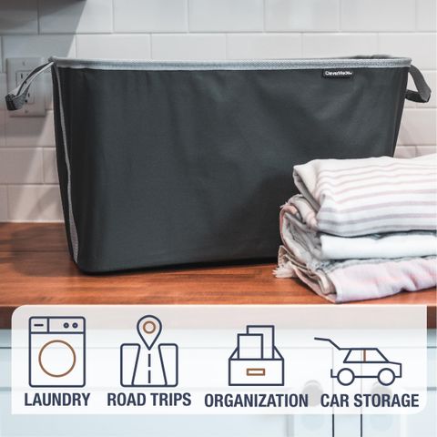 Snapklik.com : Clevermade Collapsible Fabric Laundry Basket - Denim 2 ... regarding I Tried Collapsible Laundry Baskets for 6 Months and Here's What Nobody Warns You About