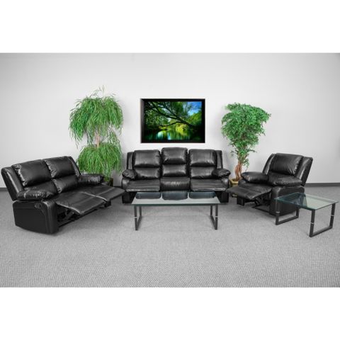 Sofa Sets - Madison Seating inside Hercules Imagination Series Black Leather 3 Piece Sofa Set