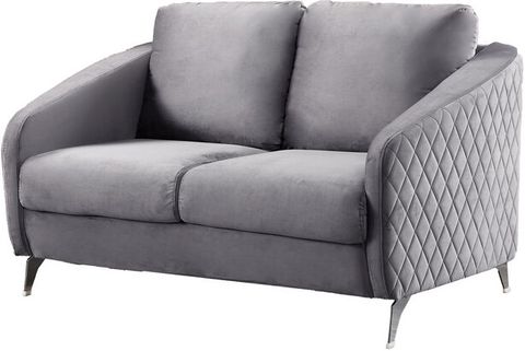 Sofia Gray Velvet Fabric Sofa Loveseat Living Room Set By Lilola Home ... regarding Sofia Black Velvet Fabric Sofa Loveseat Chair Living Room Set