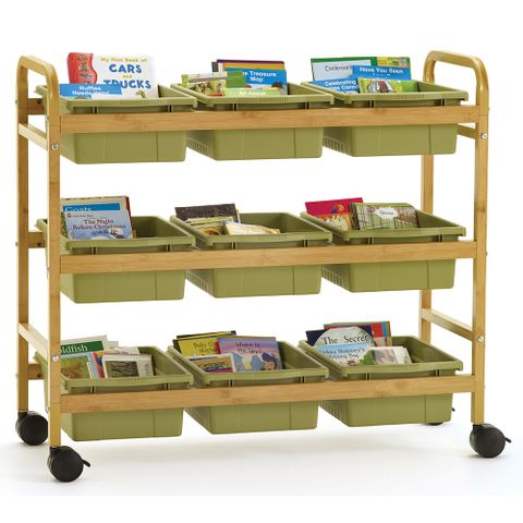 Storage Carts - Copernicus Bamboo Book Browser Carts with regard to Struggling With Library Cart Organizing? Here's What's Really Going Wrong